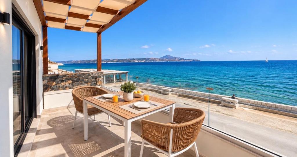 Kalyves Villa | Aqua Vista-Villa Horizon Luxury Sea front villa with Jacuzzi & Endless sea view
