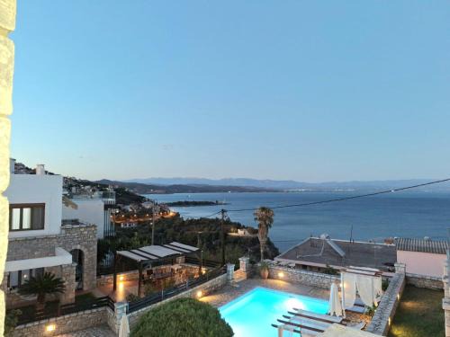 Mavrovouni Villa | Malvazios Villas with sea and pool view
