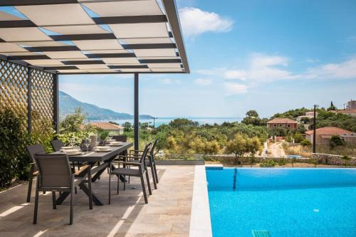 Leivathos Villa | Modern Kefalonia Villa 3 Bedrooms Villa Anthelia Private Pool & Stunning Sea Views Klismata