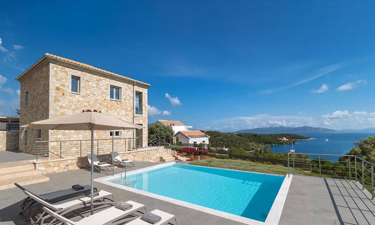 Katomerion Villa | Stylish Contemporary Villa with Sea Views near Vathy Tavernas