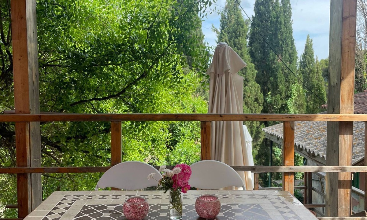 Karousades Cottage | Traditional Cottage and Garden Studio with Balcony, Terrace and Views to the Sea
