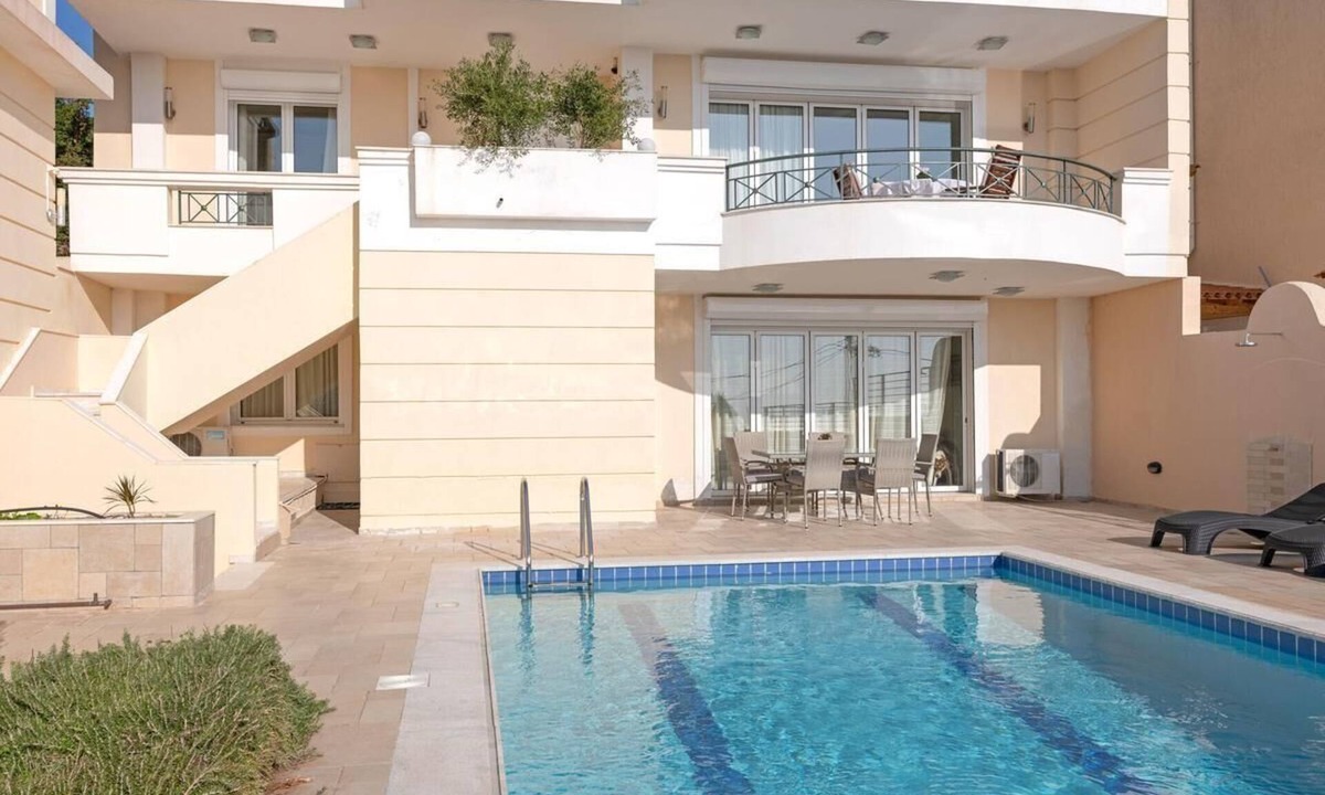 Saronida House | Villa with pool and magnificent ocean views half mile from sandy beach