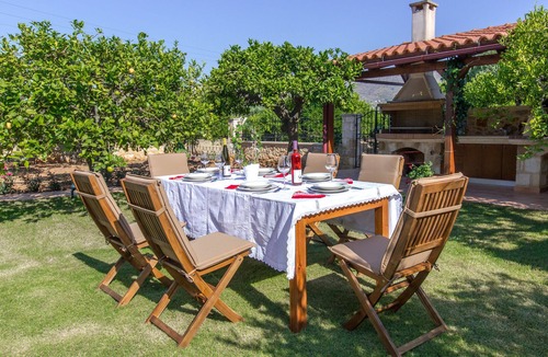 Nerokouros Villa | Elegant, stone-built designer Villa Anerocurù with gardens & BBQ, by Chania city