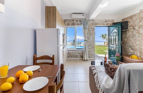Kavallos Apartment | Gkountis Stone Apartment 5: Sea View, Shared Pool & Wi-Fi