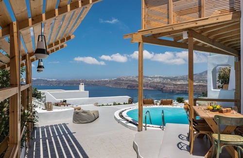 Akrotiri Villa | Luxury Santorini Villa | Summer Lovers Villa Private Pool | 5 Bedrooms |.