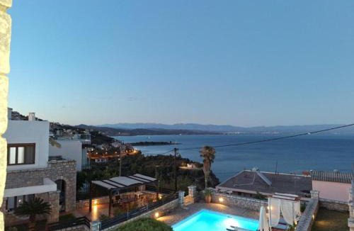 Mavrovouni Villa | Malvazios Villas with sea and pool view