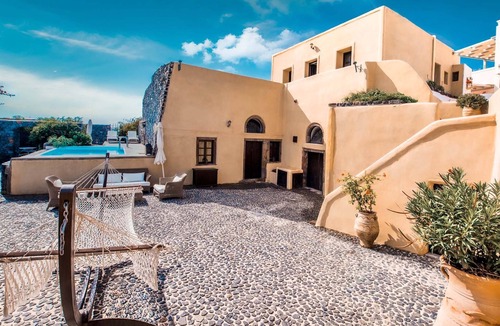Megalochori House | Mansion Kyani with pool, large terrace and sea view