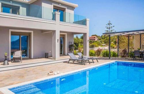 Leivathos Villa | Modern Kefalonia Villa 3 Bedrooms Villa Anthelia Private Pool & Stunning Sea Views Klismata