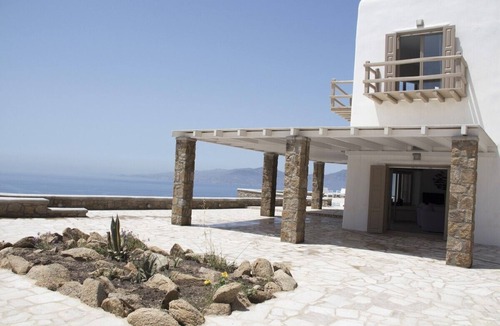 Fanari Villa | Mykonos Villa Coralba with swimming pool, helipad, sunset and sea view