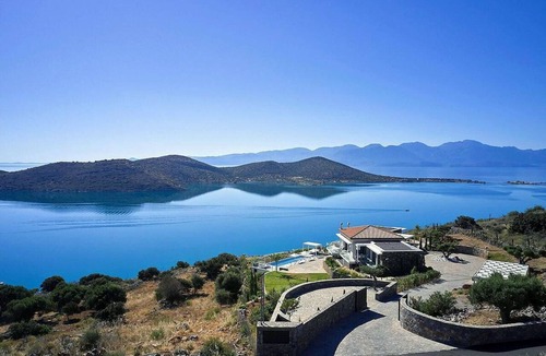 Elounda Villa | Panoramic Sea Views to Spinalong Island with a heated pool