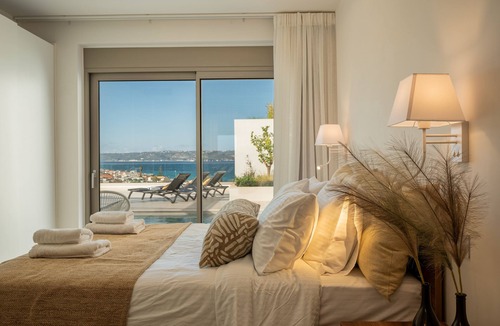 Kalyves Apartment | Pasiphae Luxe Apt with Private Pool, Seaview at Amphimatrion