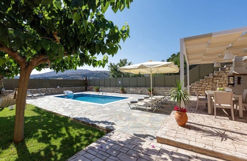 Agia Triada Villa | Peaceful Villa with Private Pool, BBQ & Kids Area