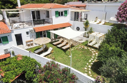 Achladies House | Quiet villa with ocean views and a private garden—a 5-minute walk from the beach