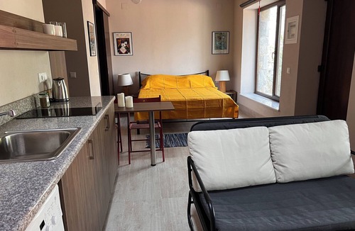 Mytilene Cabin | Serenity Lodge, an eco olive groove facing the Sea surrounded by pine forest