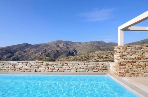 Ios Villa | Stemma Stone Villa | Sunset Sea Views & Private Pool Above Mylopotas Beach