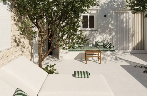 Stegna Apartment | Theros Luxury apartments - 5 minutes from the beach. Hot tub and BBQ facilities.
