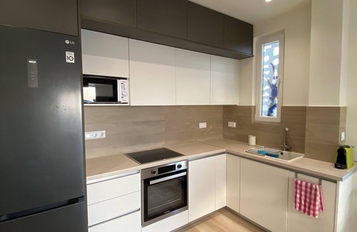 Peristeri Apartment | Two-bedrooms luxury penthouse. Includes sunny terrace with dining area, sunbeds.