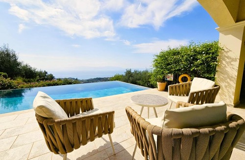 Skala Villa | Villa Asteri, Old Skala - Secluded Location - Panoramic Sea Views - Infinity Pool