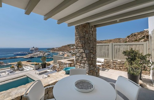 Tourlos Villa | Villa Hydrionae, Divine Sea Views, Private Furnished Terrace, Shared Pool,.
