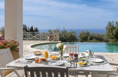 Vlachopoulatika Villa | Villa Kalithea - Stylish Villa with Outstanding Sea & Island Views near Taverna