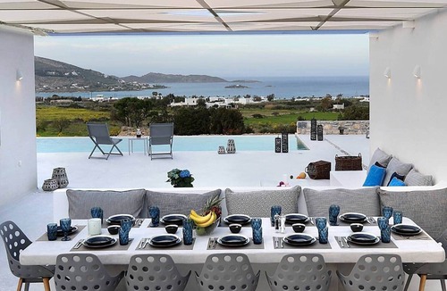 Naousa Villa | VIP Villa Pearl, Private pool, jacuzzi, sea view