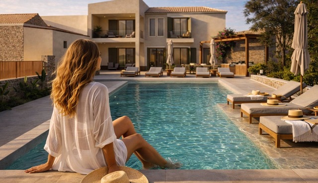 5BR Villa with Pool, Outdoor Cinema & Fire Pit in Rethymno