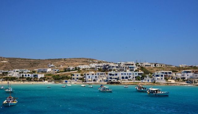 Amorgos traditional apartment with balcony view