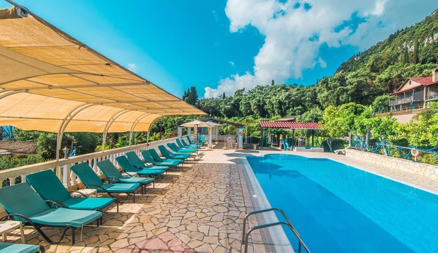 Andromaches Sea View Studio with Shared Pool, Balcony and Wi-Fi