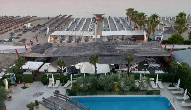 Beachfront Hotel with Pool, Restaurant & Private Beach in Golem in Golem
