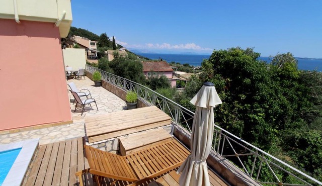 Belvedere ,Pyrgi,Corfu ,stunning Ipsos bay view in Corfu