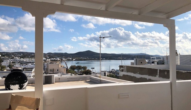 Celia amazing view at the port of Adamas