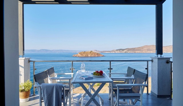 Eleia Seafront Villa with Private Pool & Sea View in Lesvos