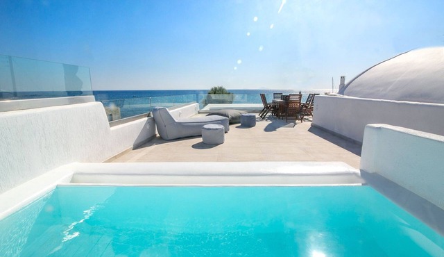 Elite Santorini Villa | Aegean Melody Suites | 3 Bedroom | Outdoor Jacuzzi