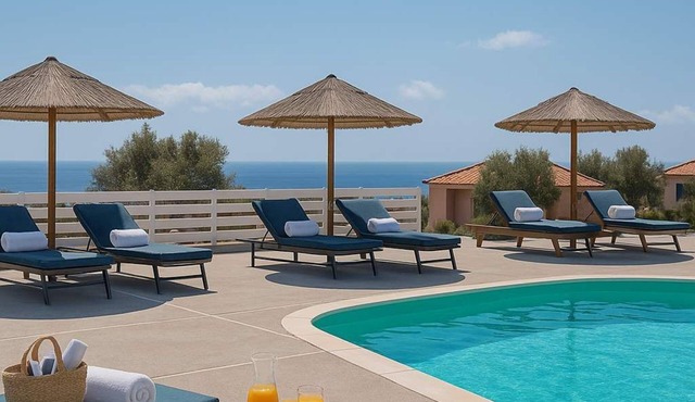 Intimate Studio with Garden Views and Inviting Shared Pool in Marathokampos