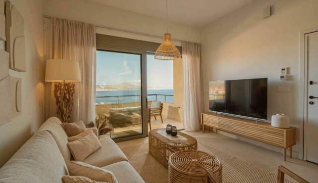 Kalyves 2BD Sea View Apartment, New, Modern Design