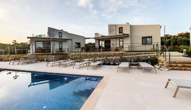 Mitos Luxury Villas 2 x 150sqm Heated Pool each villa sleeps 10 in Gerani