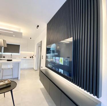 Seafront Apartment by C2C Architects in Kalívia Thorikoú
