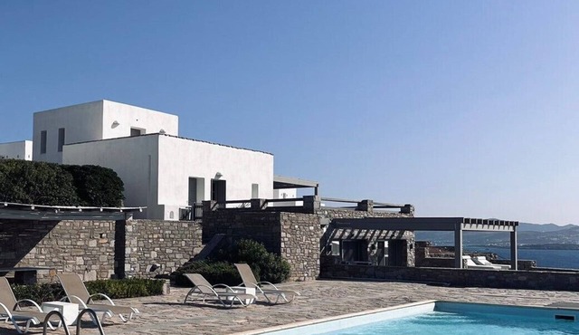 Seafront Villa 190sq.m | Private & Shared Pool | Endless blue in Paros