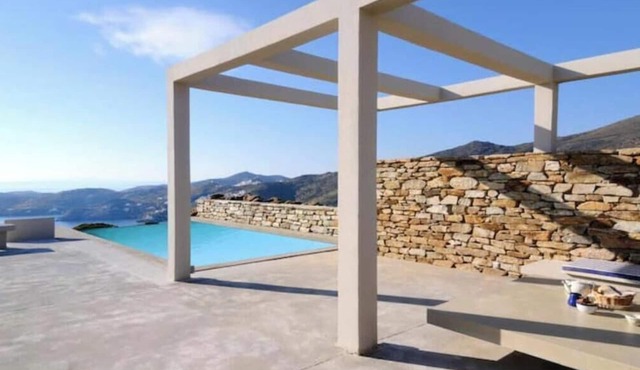 Stemma Stone Villa | Sunset Sea Views & Private Pool Above Mylopotas Beach