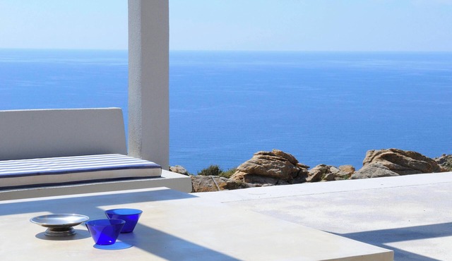Stone Villa with Panoramic Sea Views over Mylopotas, Ios