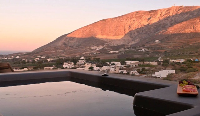 Superb Santorini Villas | 2 Bedrooms | Villa Hisoka | Spacious Terrace with Hot.