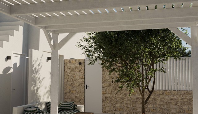 Theros Luxury apartments - 5 minutes from the beach. Hot tub and BBQ facilities.