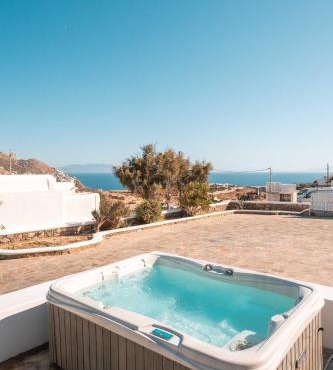 Traditional Cycladic Houses in Elia Beach Mykonos in Mikonos