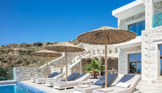 Twin Villas, pool, sea view, BBQ, luxury, quiet