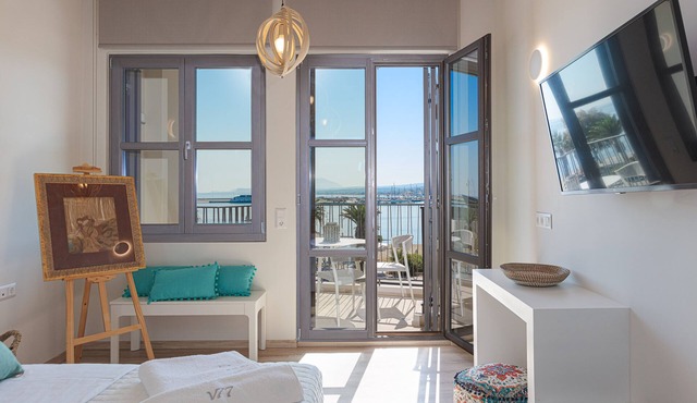 V77 Seafront Leto Suite with roof top hot tub.