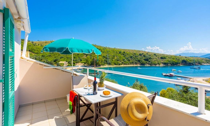 Agios Stefanos Apartment | Anna: Walk to Beach, Sea Views, A/C, WiFi, Car Not Required - 3426