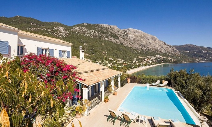 Barbati Villa | Fantastic Villa with Majestic Sea Views, Direct Access to Barbati Beach, Private Pool and Jetty!