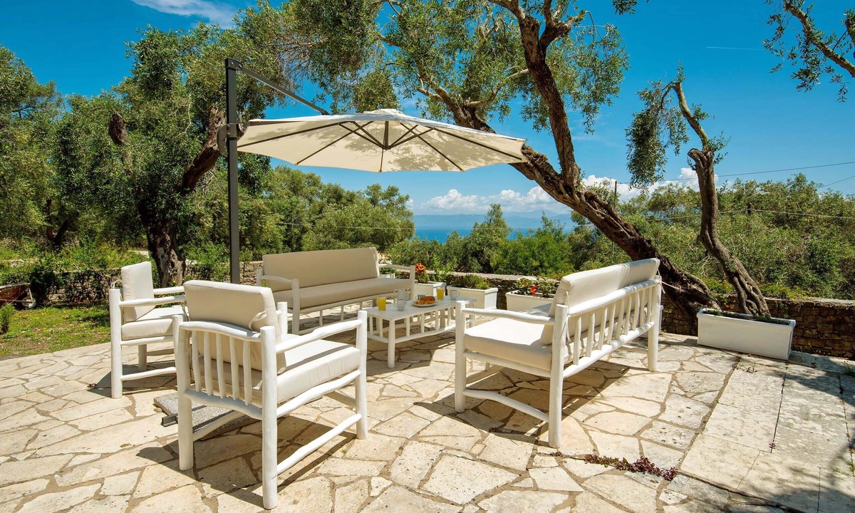 Magazia Villa | Renovated traditional house with pool and sea views: Olive Grove House