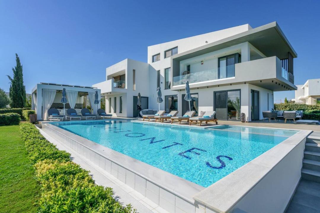 Adelianos Kampos Villa | Luxury Villa Orizontes with Private Outdoor & Heated Indoor Pool, Hot Tub & Gym