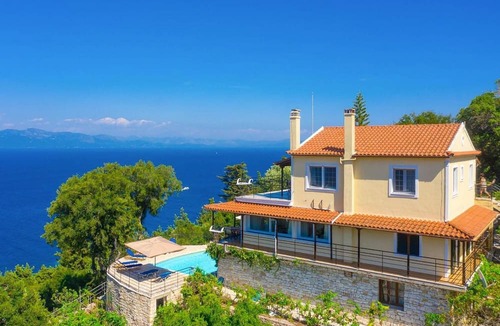 Lakka Villa | Villa Nefeli Large Private Pool Walk to Beach Sea Views A C Wifi Car Not Required - 2295